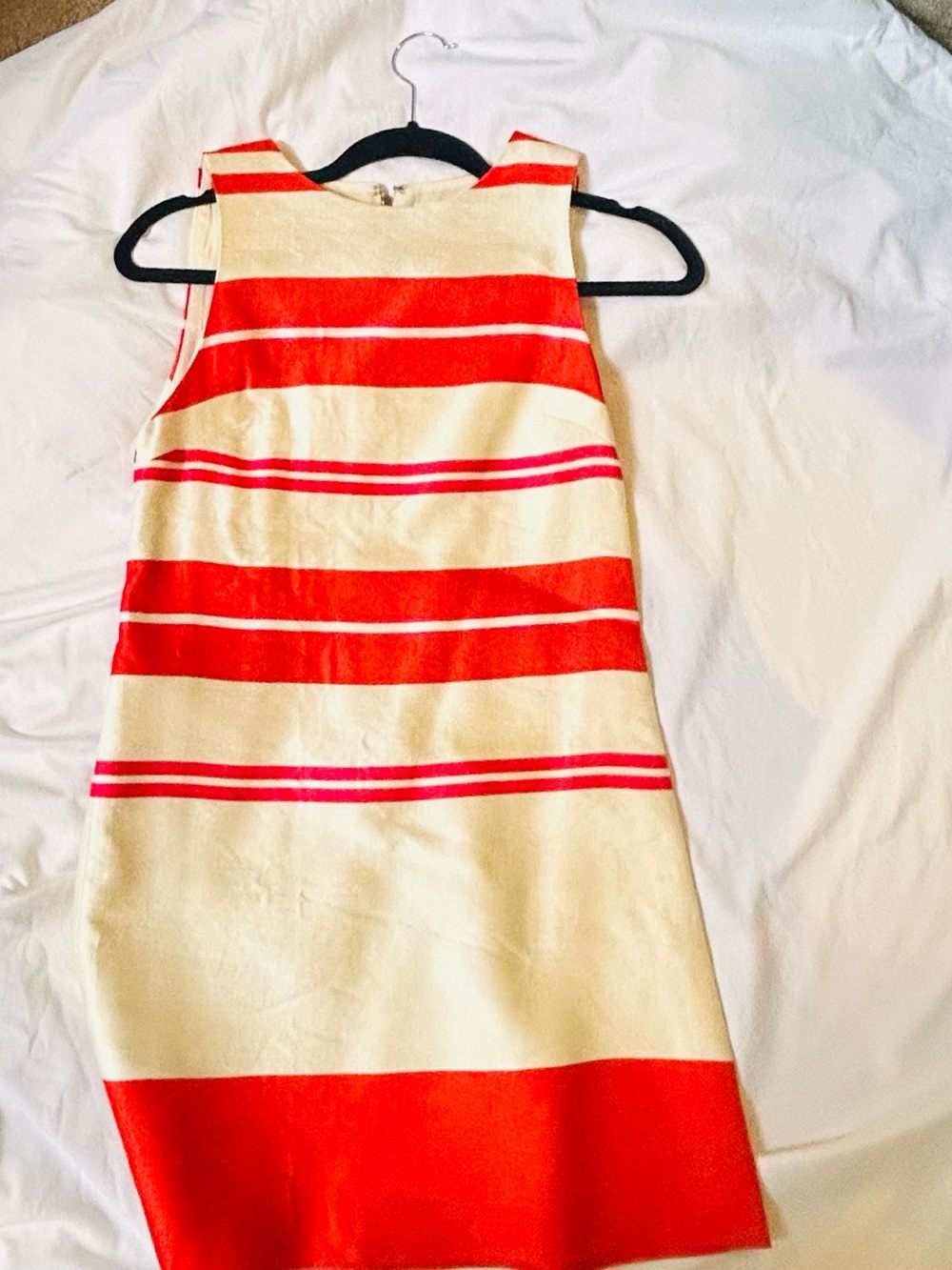 Alice + Olivia White Dress with Red & Pink Stripes - Picture 2 of 4
